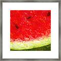 Watermelon With Three Seeds Framed Print