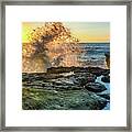 Waves At Sunset Cliffs Framed Print