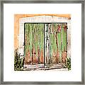 Weathered Green Door Of Tuscany Framed Print