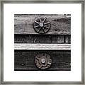 Weathered Wood And Metal Five Framed Print
