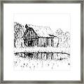 Weeping Willow And Barn Two Framed Print