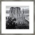 West Mitten Butte Black And White Framed Print
