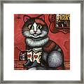 Western Boots Cat Painting Framed Print