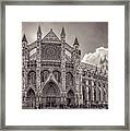 Westminster Abbey Panorama Monochrome Framed Print