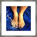 Wet Blue Toes Framed Print