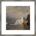 Whaler And Fishing Vessels Near The Coast Of Labrador Framed Print