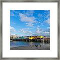 Wharf And Beach Framed Print