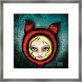 Whimsical Fox Hood Girl Framed Print