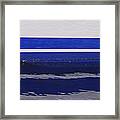 White And Blue Boat Symmetry Framed Print