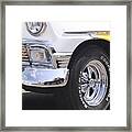 White And Yellow Classic Chevy Framed Print