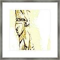 White Boy Standing On Table Framed Print