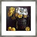 White Daisies And Daffodils Framed Print