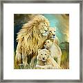 White Lion Family - Unity Framed Print
