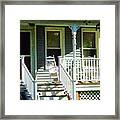 White Rocking Chairs Framed Print