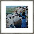 Whoa There - Amish Women With Horse Framed Print