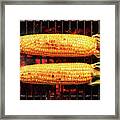 Whole Corn On Grill Framed Print