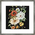 Wildflower Bouquet On Charcoal Black Framed Print