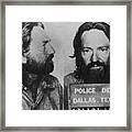 Willie Nelson Mug Shot Horizontal Black And White Framed Print