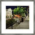 Wilmington Sidewalk At Night Framed Print