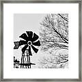 Windmill On The Farm Framed Print
