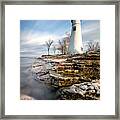 Windy Afternoon At Marblehead Lighthouse Framed Print