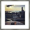 Wine And Rooftops Framed Print