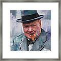 Winston Churchill Cigar Framed Print