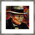 Winston Churchill Portrait Framed Print
