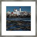 Winter At Nubble Lighthouse Framed Print