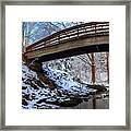 Winter At The Botanical Garden Bridge Asheville North Carolina Framed Print