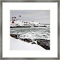 Winter At The Nubble Framed Print