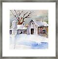 Winter Barn Framed Print