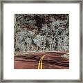 Winter Drive Through Zion Canyon Framed Print