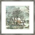 Winter In The Country - The Old Grist Mill Framed Print
