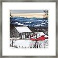 Winter On The Farm On The Hill Framed Print