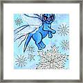Winter Snowflake Fairy Cat Framed Print
