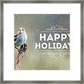 Winter Sparrow Holiday Card Framed Print