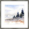 Winter Watercolor Painting Framed Print