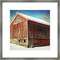 Winter Weathered Barn Re-imagined Framed Print