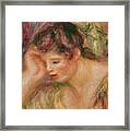 Woman Leaning Framed Print