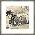 Woman Lying On The Beach Framed Print