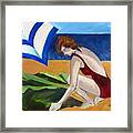 Woman On The Beach Framed Print