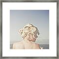 Woman Relaxing On The Beach Framed Print