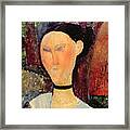 Woman With A Velvet Neckband Framed Print