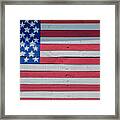 Wooden American Flag Framed Print