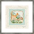 Woodland Fairy Tale - Deer Fawn Baby Bunny Rabbits In Forest Framed Print