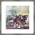Working Clydesdale Pair, Victoria Breweries. Framed Print