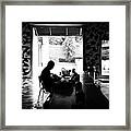 Working - Miami, Florida - Black And White Street Photography Framed Print