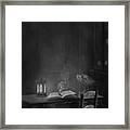 Working Overtime Bw Framed Print