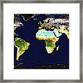 World Map Abstract Framed Print